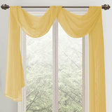 Celine Sheer 55 x 216 in. Sheer Curtain Scarf Valance Gold