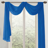 Celine Sheer 55 x 216 in. Sheer Curtain Scarf Valance Navy Blue