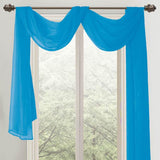 Celine Sheer 55 x 216 in. Sheer Curtain Scarf Valance Neon Blue