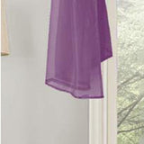 Celine Sheer 55 x 216 in. Sheer Curtain Scarf Valance Neon Purple