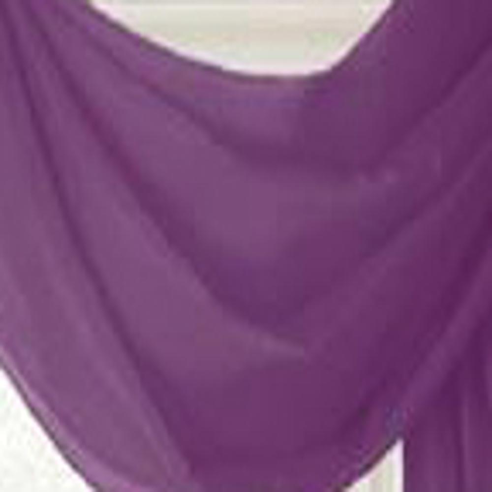 Celine Sheer 55 x 216 in. Sheer Curtain Scarf Valance Neon Purple