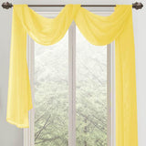 Celine Sheer 55 x 216 in. Sheer Curtain Scarf Valance Neon Yellow