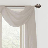 Celine Sheer 55 x 216 in. Sheer Curtain Scarf Valance Silver