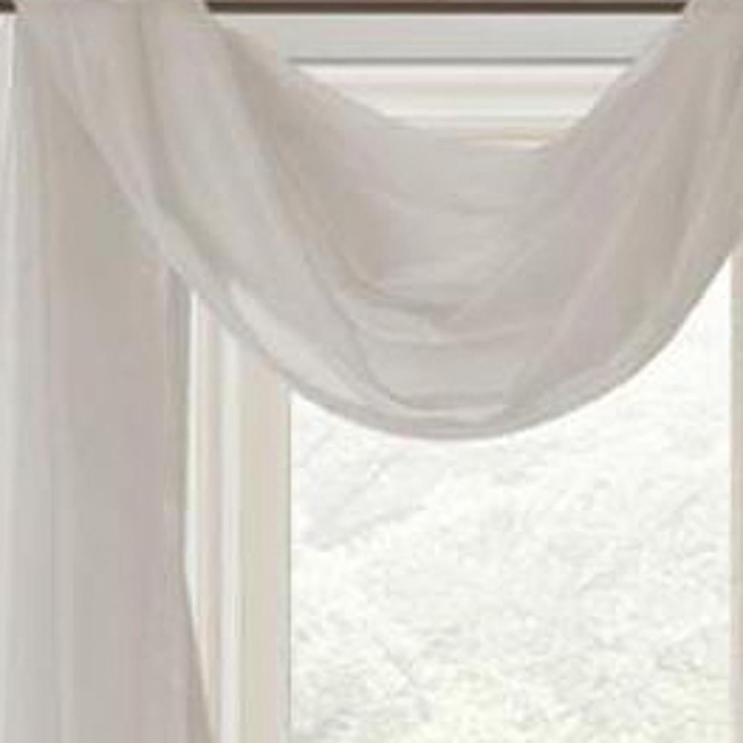 Celine Sheer 55 x 216 in. Sheer Curtain Scarf Valance Silver