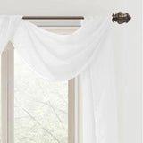Celine Sheer 55 x 216 in. Sheer Curtain Scarf Valance White