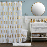 SKL Home Gilded Pineapple Shower Curtain - White 70x72