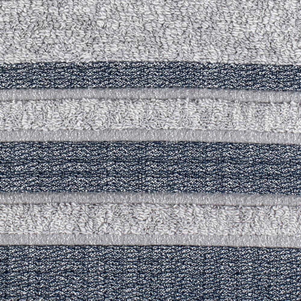SKL Home Cubes Modern Look Woven Textured Stripes Bath Towel - 27 x 50", Navy