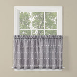 Saturday Knight Ltd Briarwood Collection High Quality Stylish Delicate And Filmy Window Tiers - 2 Piece - 56x24", Dove Gray