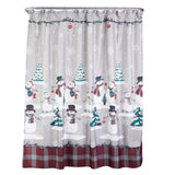 SKL Home Saturday Knight Ltd Plaid Snowman Shower Curtain And Hook Set - 72x72", Multi