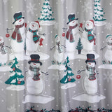 SKL Home Saturday Knight Ltd Plaid Snowman Shower Curtain And Hook Set - 72x72