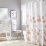 Saturday Knight Ltd Misty Floral Pretty Woven Design Fabric Bath Shower Curtain - 70x72