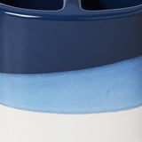 SKL Home Saturday Knight Ltd Alanya Fluid Wave Inspired Appearance Toothbrush Holder - 4.31x2.37x4.58, Blue