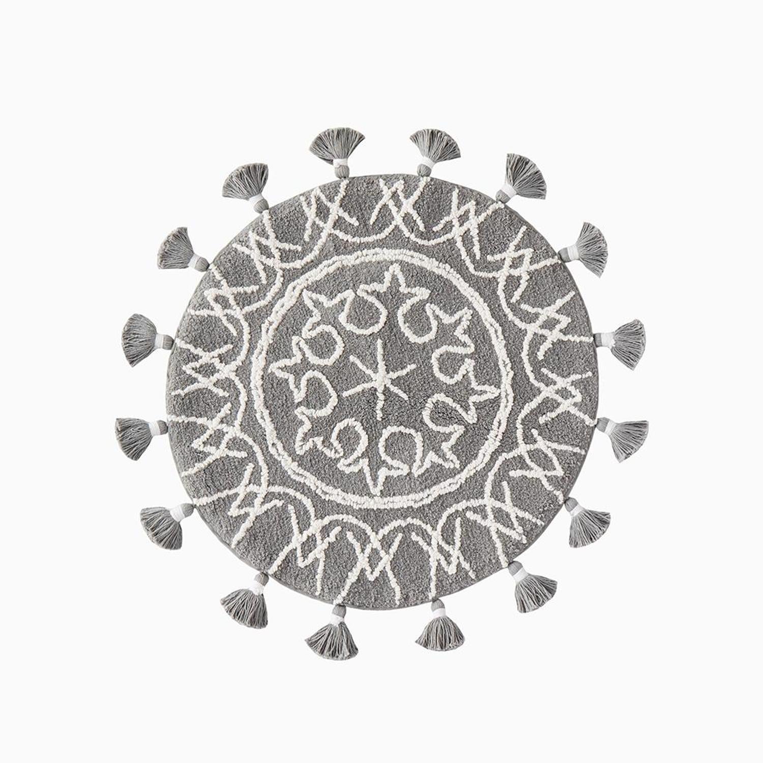 SKL Home Saturday Knight Ltd Medallia Visually Appealing 2-Tone Medallion Design - Gray