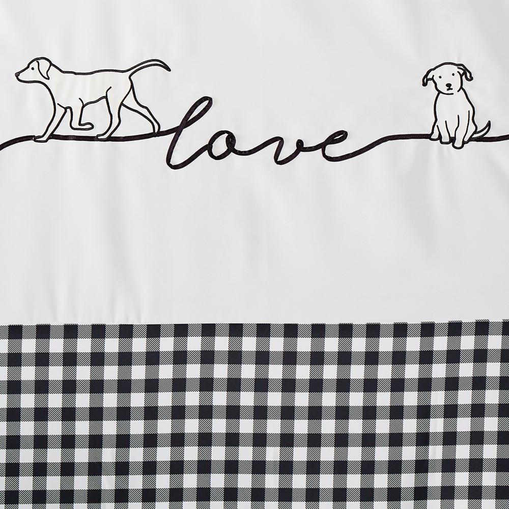 SKL Home Saturday Knight Ltd Farmhouse Dogs Fabric Printed Versatile Style Bathroom Shower Curtain - 72X72", Black