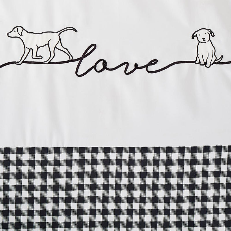 SKL Home Saturday Knight Ltd Farmhouse Dogs Fabric Printed Versatile Style Bathroom Shower Curtain - 72X72", Black