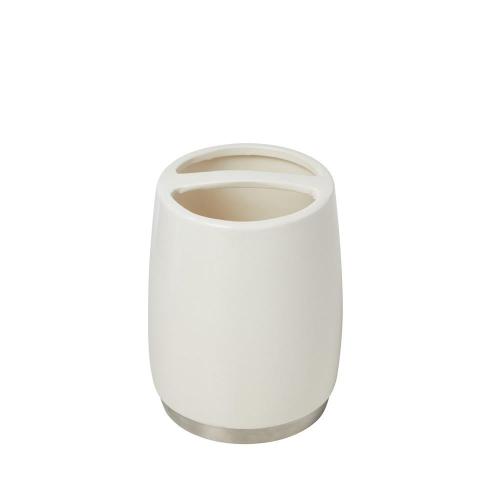 SKL Home Saturday Knight Ltd Ari Stylish Handsome classic look toothbrush holder 4.75x3.38x3.38" - Natural