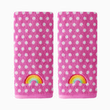 SKL Home Saturday Knight Ltd Rainbow Cloud Soft And Absorbent Cotton Embroidered Hand Towel - 16x26", Pink