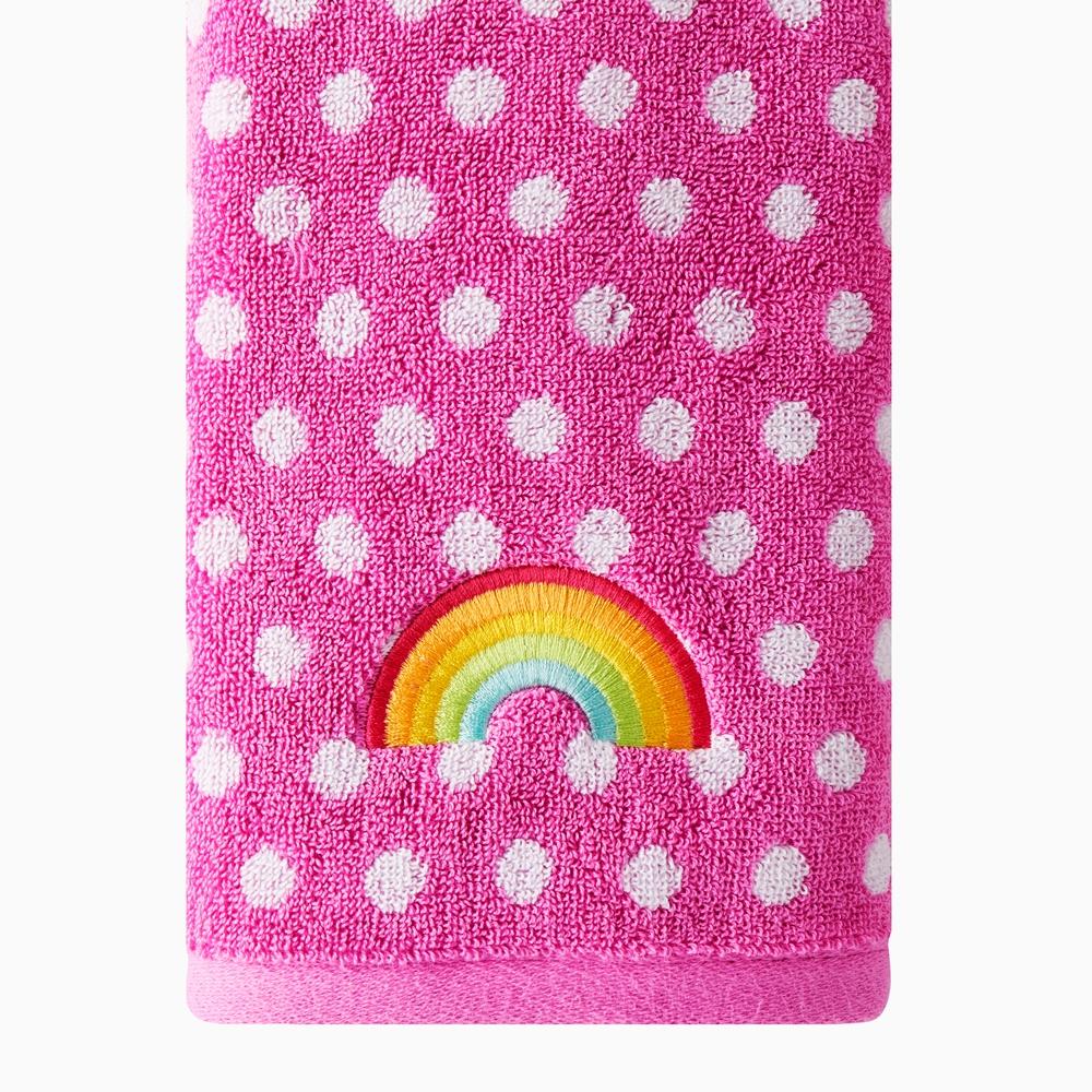 SKL Home Saturday Knight Ltd Rainbow Cloud Soft And Absorbent Cotton Embroidered Hand Towel - 16x26", Pink
