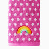 SKL Home Saturday Knight Ltd Rainbow Cloud Soft And Absorbent Cotton Embroidered Hand Towel - 16x26", Pink