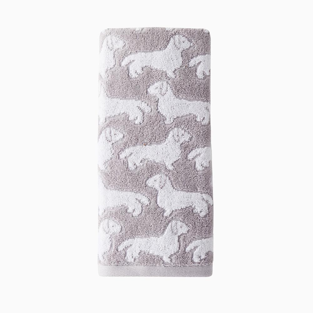 SKL Home Saturday Knight Ltd Dog Woven Puppy Design Soft And Absorbent Hand Towel - 16x26", Gray