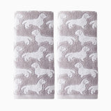 SKL Home Saturday Knight Ltd Dog Woven Puppy Design Soft And Absorbent Hand Towel - 16x26", Gray