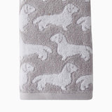 SKL Home Saturday Knight Ltd Dog Woven Puppy Design Soft And Absorbent Hand Towel - 16x26", Gray