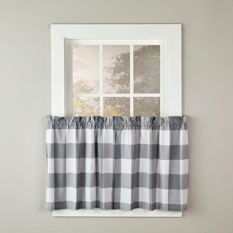 SKL Home By Saturday Knight Ltd Grandin Tier Curtain Pair - Gray/White
