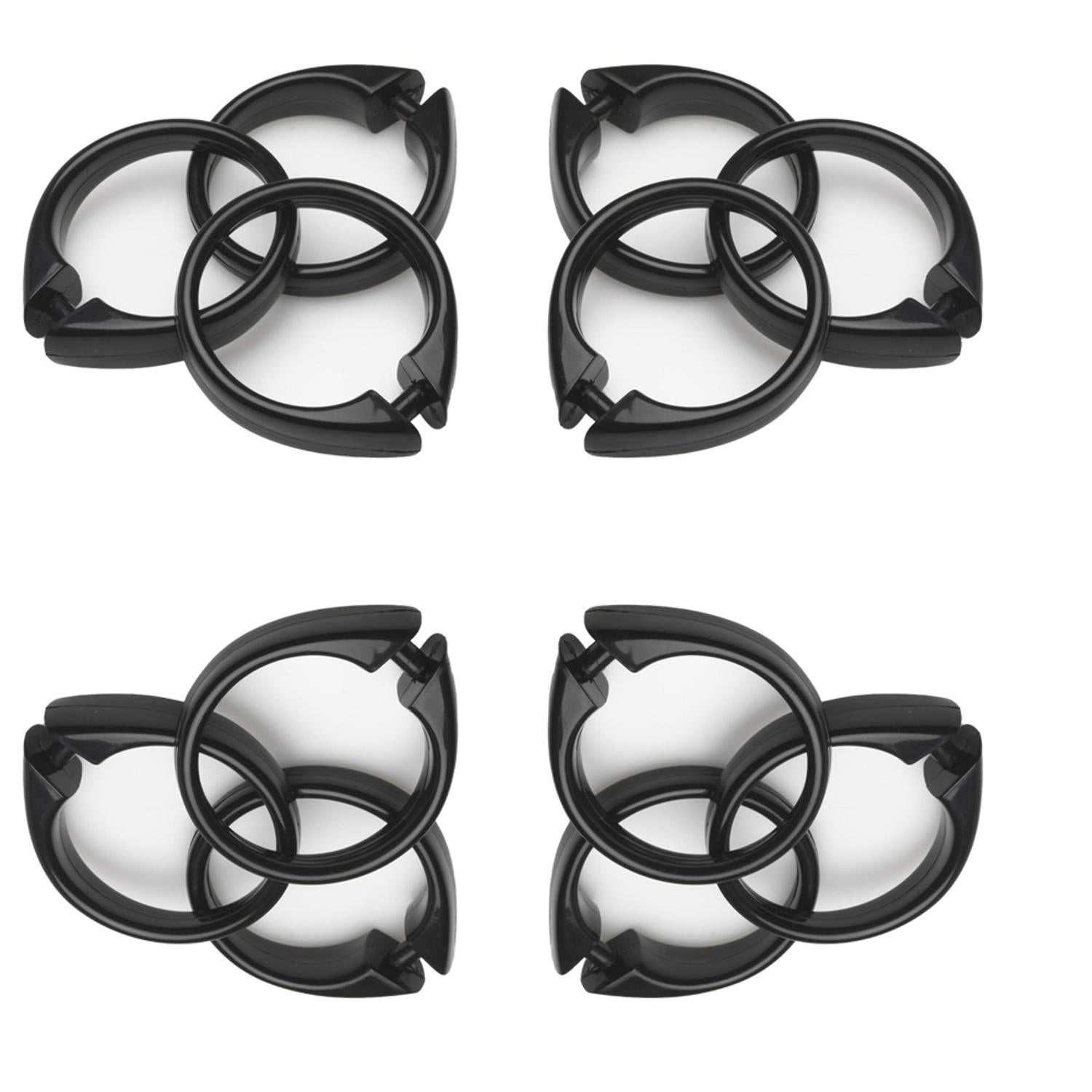 Carnation Home "Snap" Plastic Shower Curtain Hooks in Black