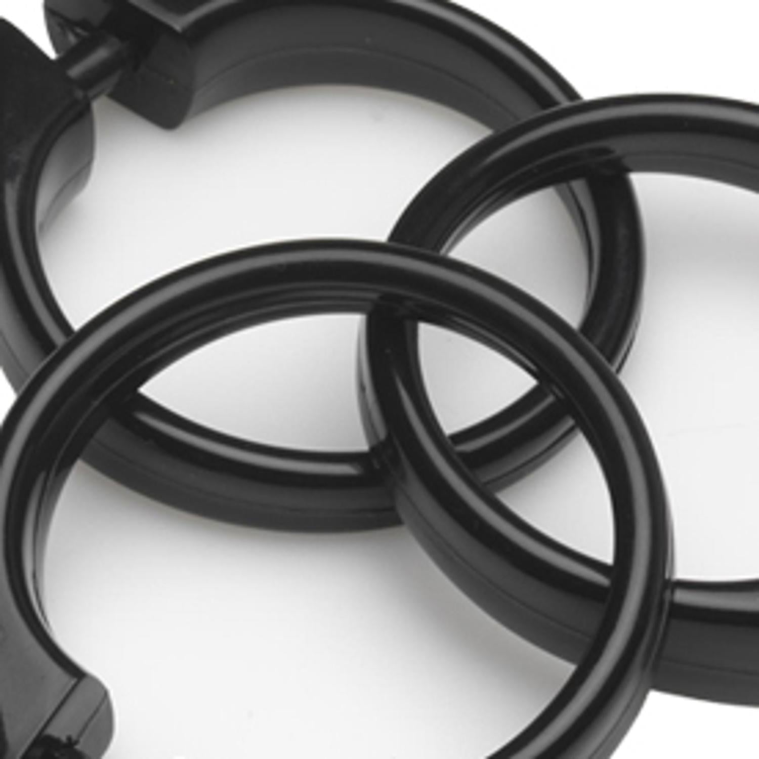 Carnation Home "Snap" Plastic Shower Curtain Hooks in Black