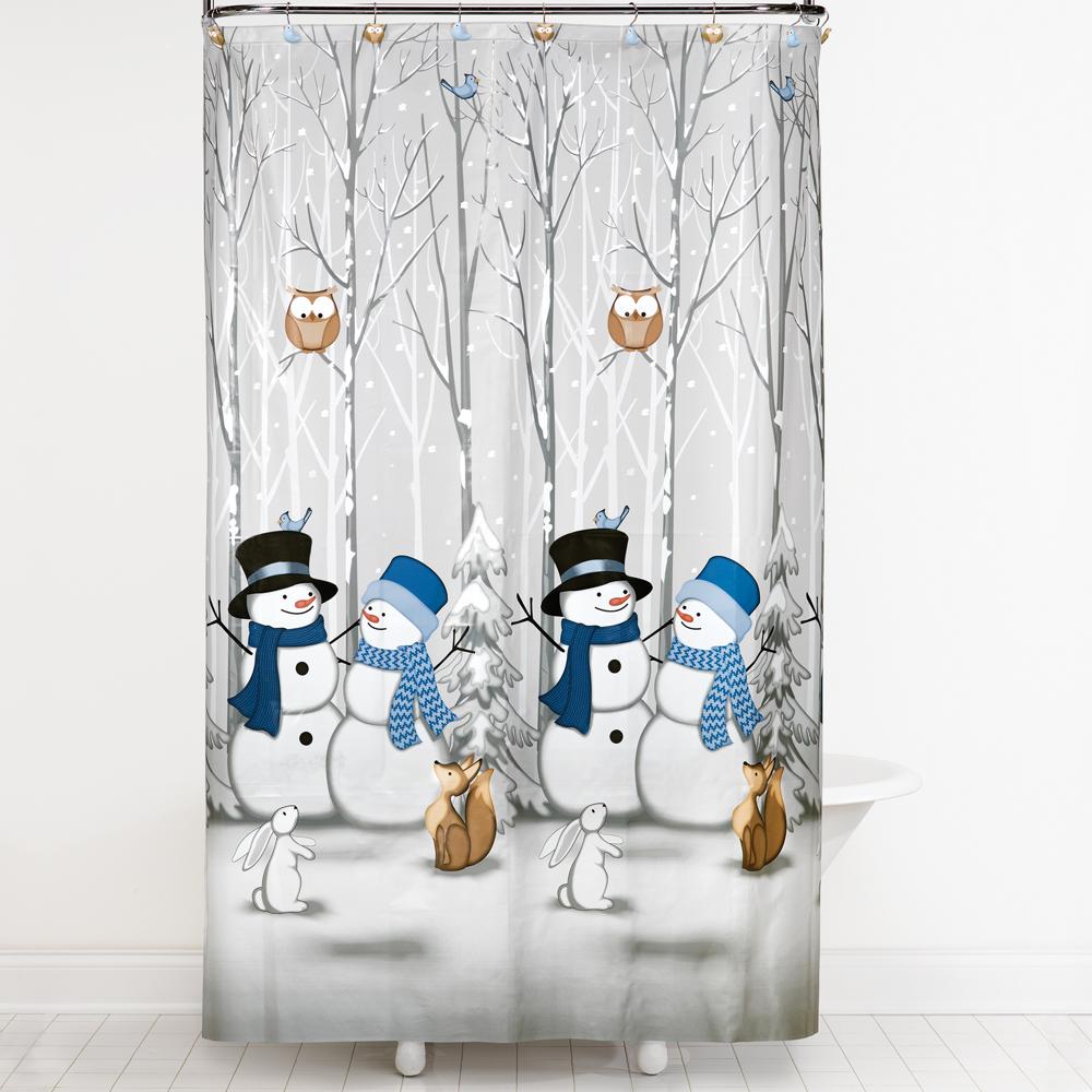 SKL Home Saturday Knight Ltd Winter Friends Shower Curtain - 70x72", Gray