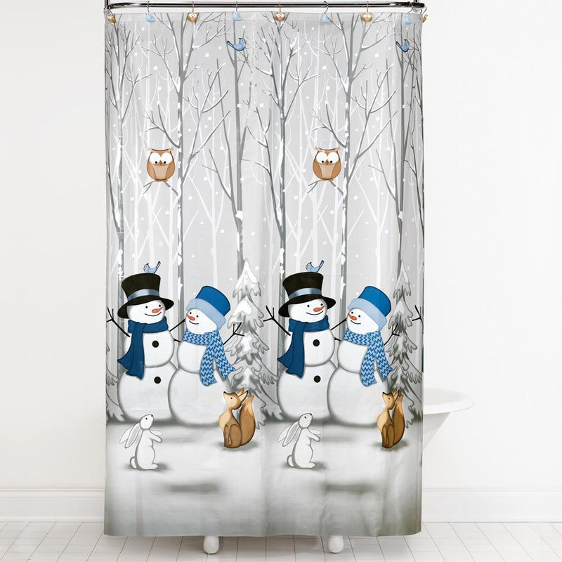 SKL Home Saturday Knight Ltd Winter Friends Shower Curtain - 70x72", Gray