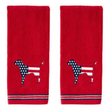 SKL Home Saturday Knight Ltd Red White Blue Hound Hand Towel - (2-Pack) - 16x25", Red