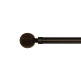 Versailles Vivendi Ribbed Ball Steel Heavy Duty Curtain Rods for Windows Set ORB Brown