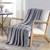 Plazatex V Collection Embossed Pattern Soft & Cozy Flannel Throw Blanket - 50x60