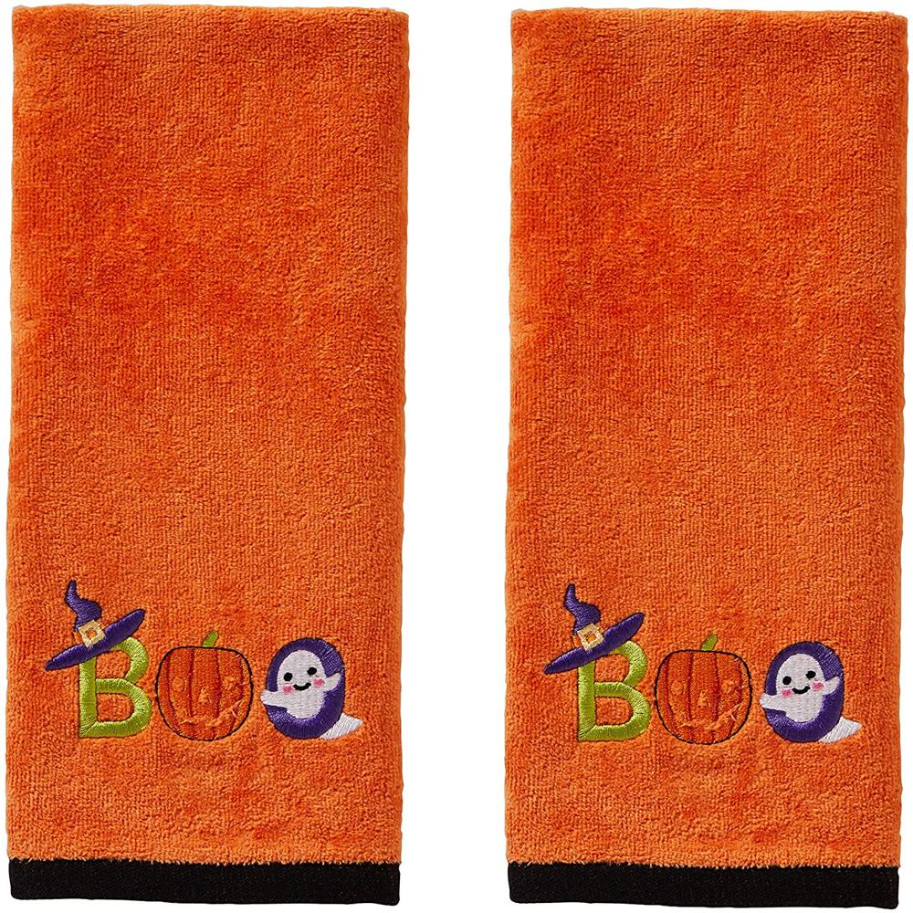 SKL Home by Saturday Knight Ltd. Boo Hand Towel Set, Orange 2 Pack  (16 x 25)