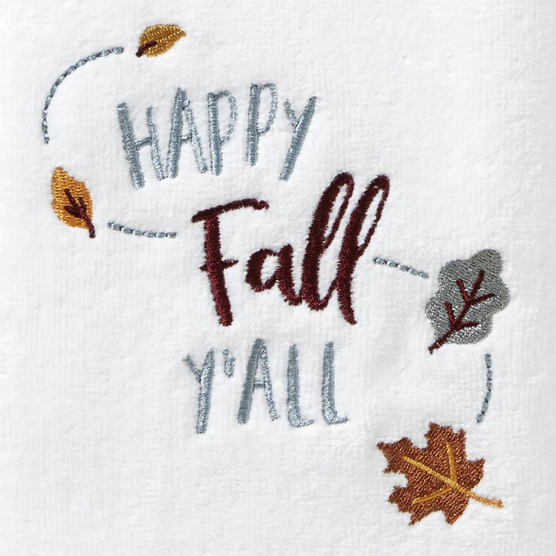 SKL Home Saturday Knight Ltd Happy Fall Yall Hand Towel - (2-Pack) - 16x25", Optic White