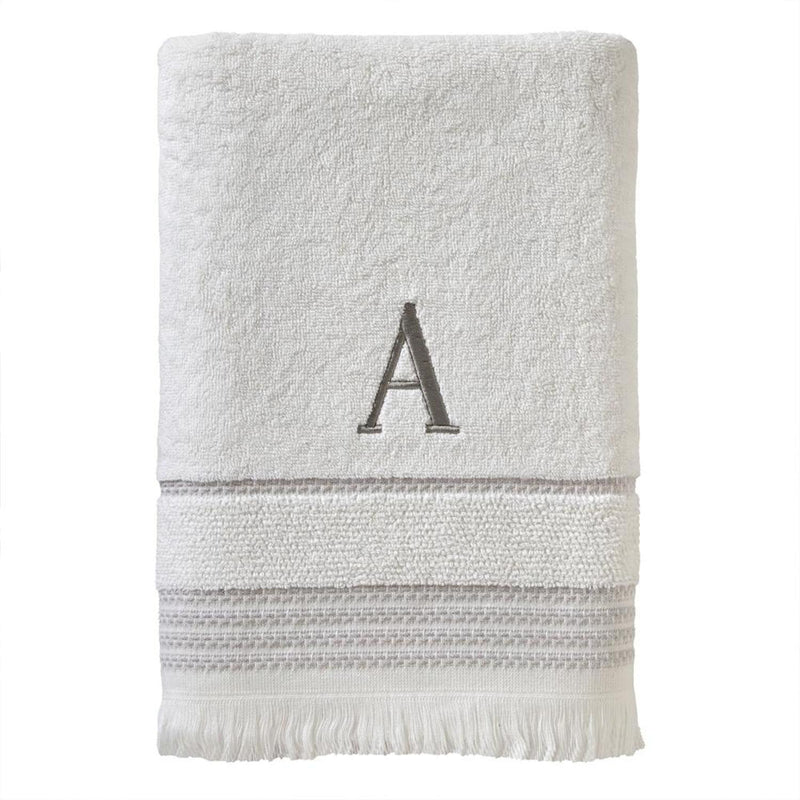 SKL Home By Saturday Knight Ltd Casual Monogram Bath Towel - 28" x 54", White