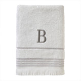 SKL Home By Saturday Knight Ltd Casual Monogram Bath Towel 28" x 54" White