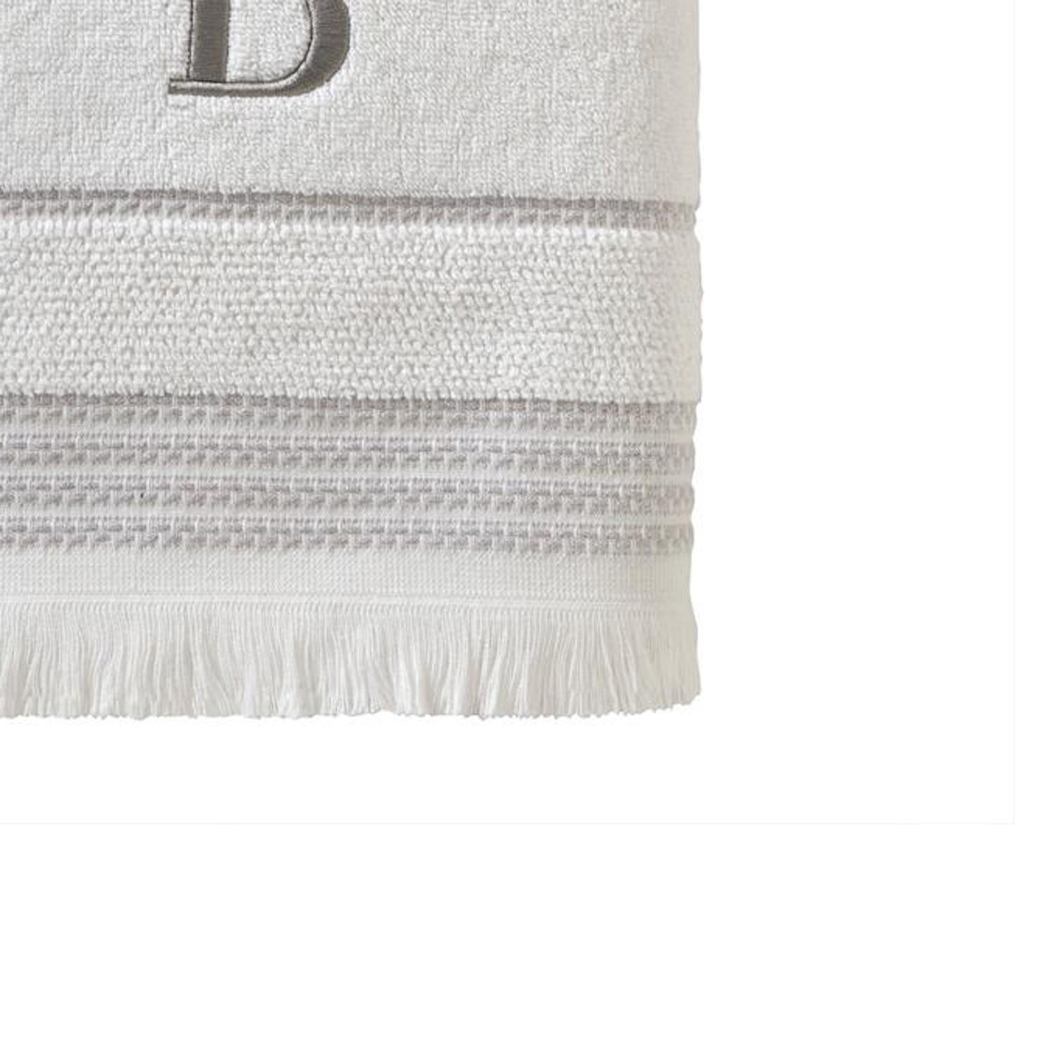 SKL Home By Saturday Knight Ltd Casual Monogram Bath Towel 28" x 54" White