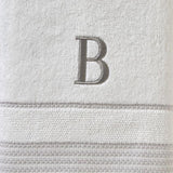 SKL Home By Saturday Knight Ltd Casual Monogram Bath Towel 28" x 54" White