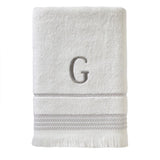 SKL Home By Saturday Knight Ltd Casual Monogram Bath Towel 28" x 54" White