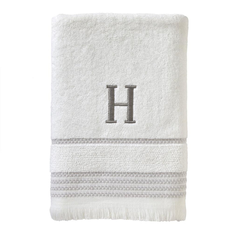 SKL Home By Saturday Knight Ltd Casual Monogram BaCottonth Towel H - 28X54", White