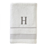 SKL Home By Saturday Knight Ltd Casual Monogram BaCottonth Towel H - 28X54", White
