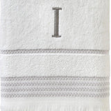 SKL Home By Saturday Knight Ltd Casual Monogram Bath Towel I - 28X54", White