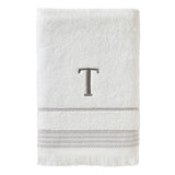 SKL Home By Saturday Knight Ltd Casual Monogram Bath Towel 28" x 54" White