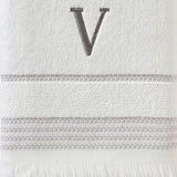 SKL Home By Saturday Knight Ltd Casual Monogram Bath Towel V - 28X54", White