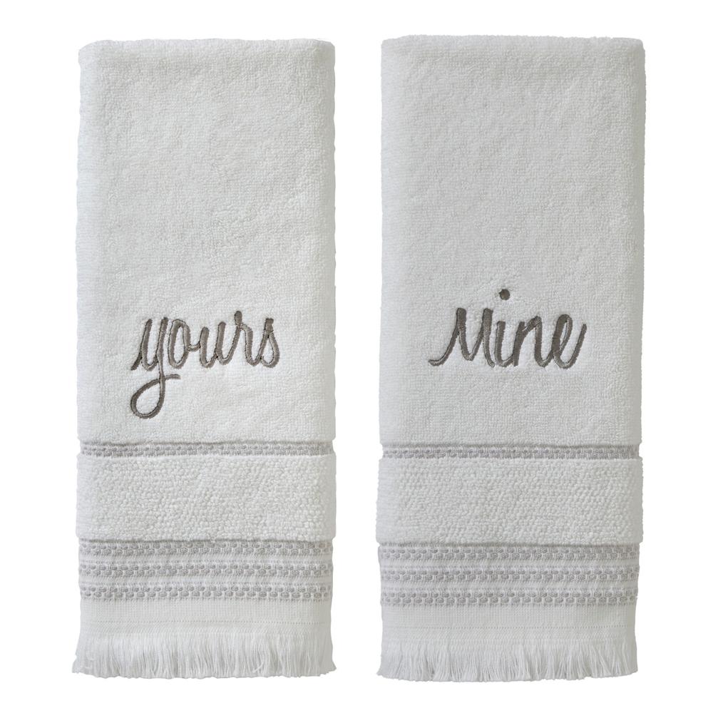 SKL Home By Saturday Knight Ltd Yours And Mine Hand Towel Set - 16X26", White