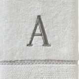 SKL Home By Saturday Knight Ltd Casual Monogram Hand Towel Set - 2-Count - 16"x26", White