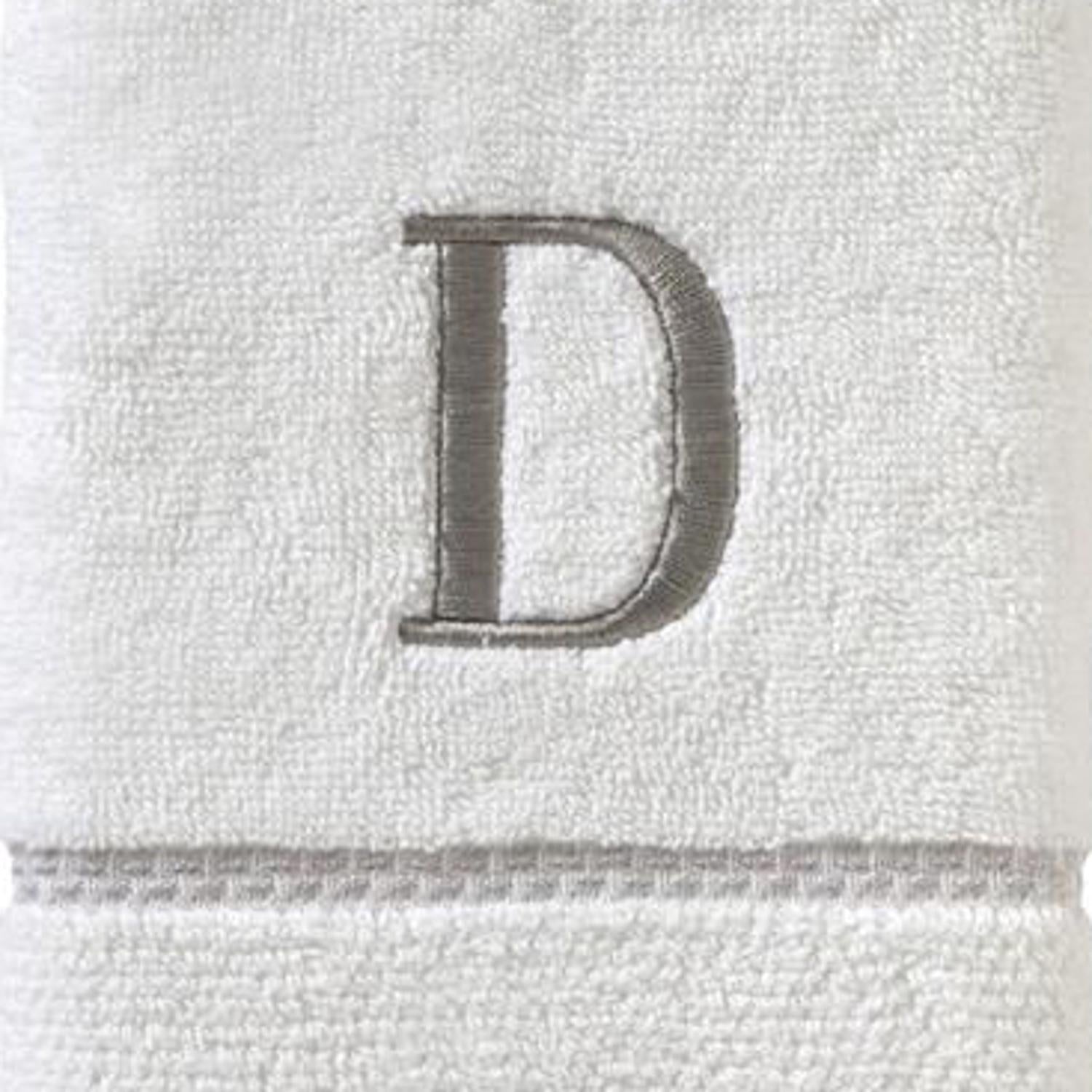 SKL Home By Saturday Knight Ltd Casual Monogram Hand Towel Set - 2-Count - 16"x26", White