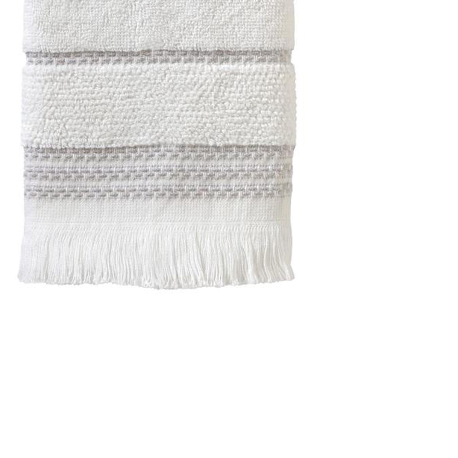 SKL Home By Saturday Knight Ltd Casual Monogram Hand Towel Set - 2-Count - 16"x26", White